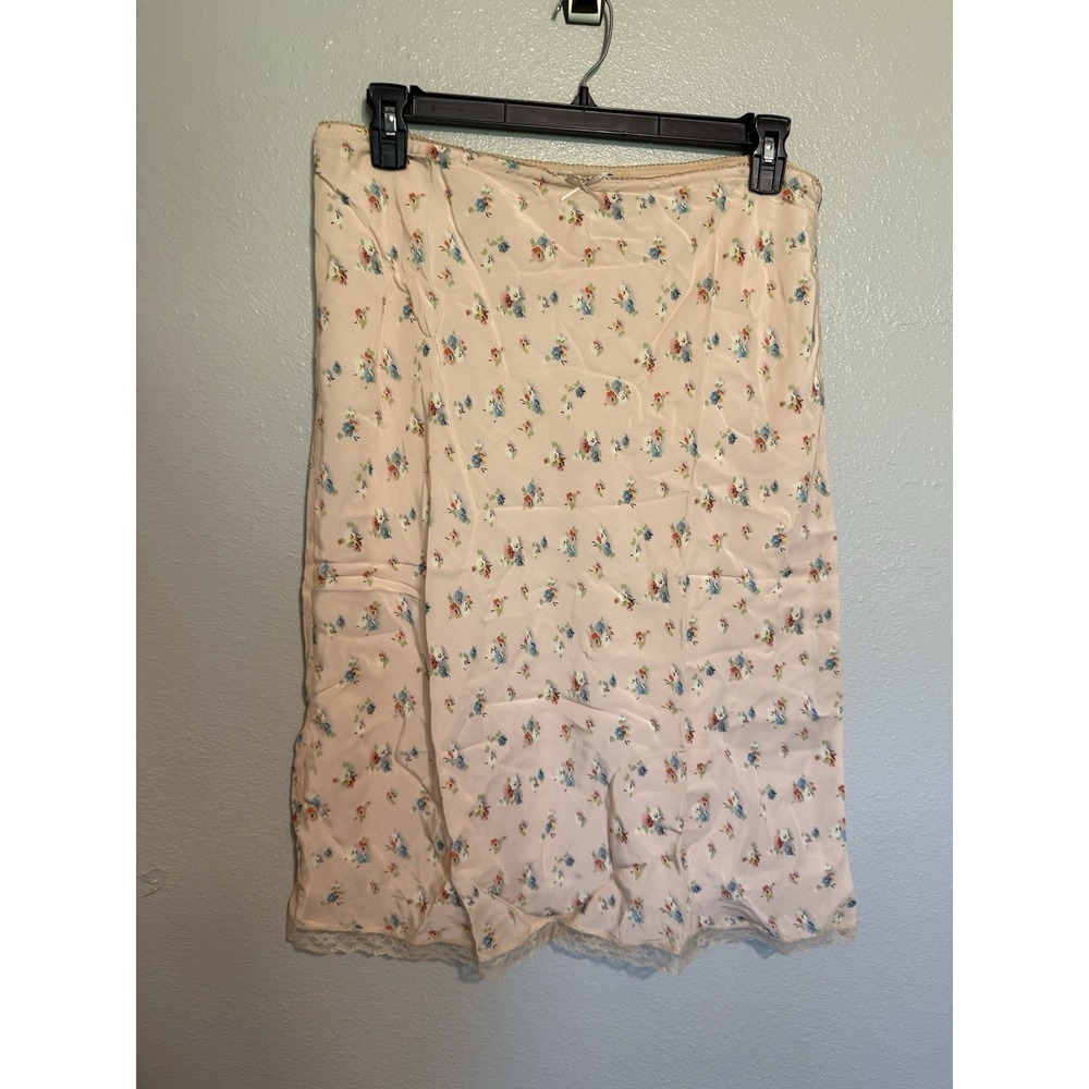 Topshop Vintage Lace Micro Floral 90s Ditsy Slip Skirt Pink Womens Size 12
